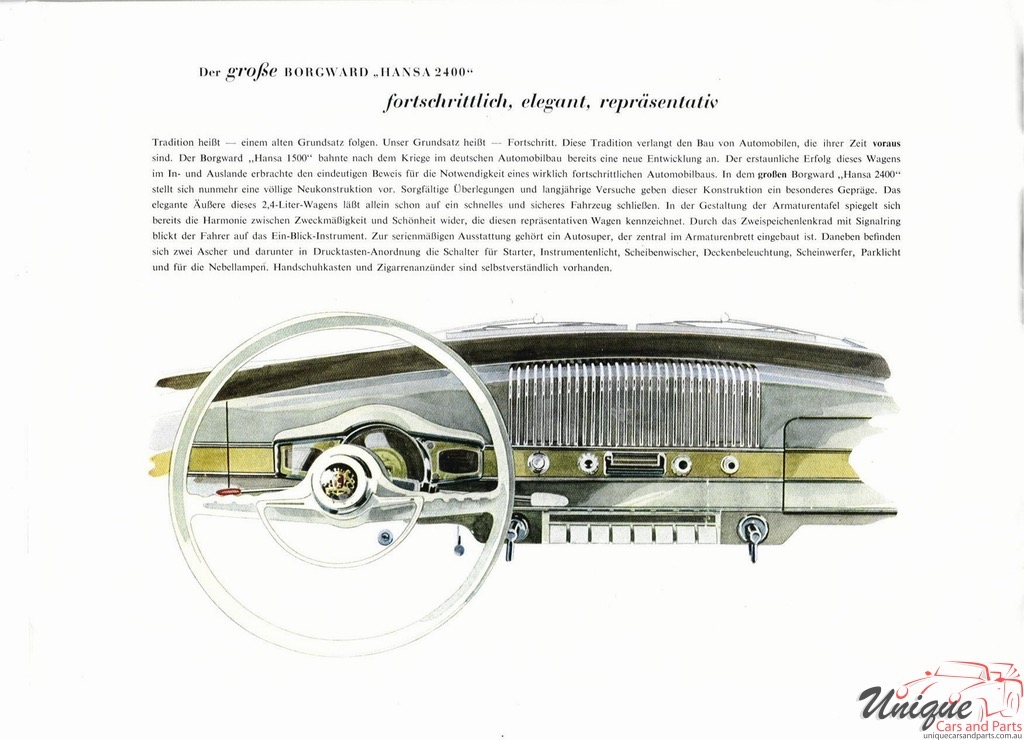 1952 Borgward Hansa 2400 Brochure Page 11